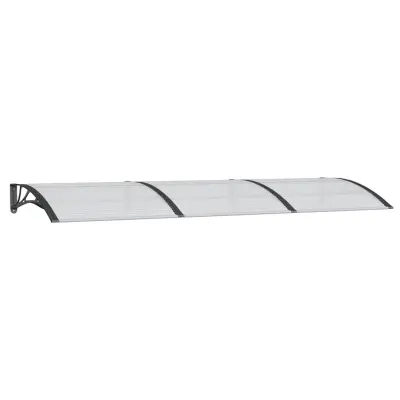 vidaXL Nadstrešek za vrata črn 300x100 cm polikarbonat