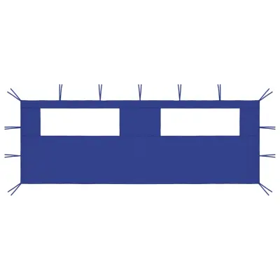 vidaXL Stranica za paviljon z okni 6x2 m modra