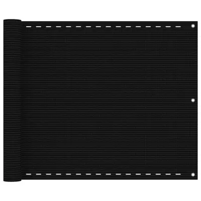 vidaXL Balkonsko platno črno 75x400 cm HDPE