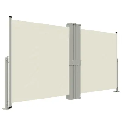 vidaXL Zložljiva stranska tenda krem 140x1200 cm