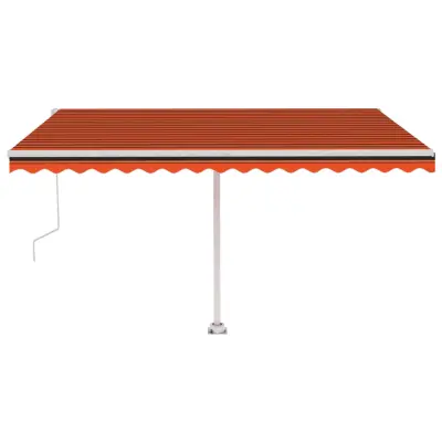 vidaXL Prostostoječa avtomatska tenda 450x350 cm oranžna/rjava