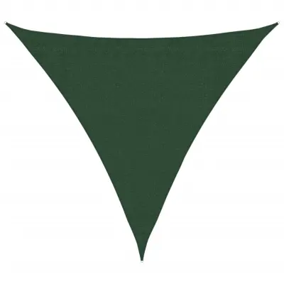 vidaXL Senčno jadro 160 g/m² temno zeleno 3,6x3,6x3,6 m HDPE