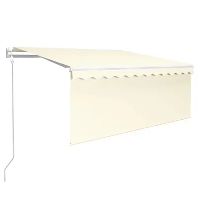 vidaXL Avtomatsko zložljiva tenda s senčilom 3x2,5 m krem