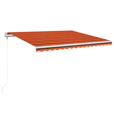 vidaXL Avtomatsko zložljiva tenda 450x350 cm oranžna in rjava