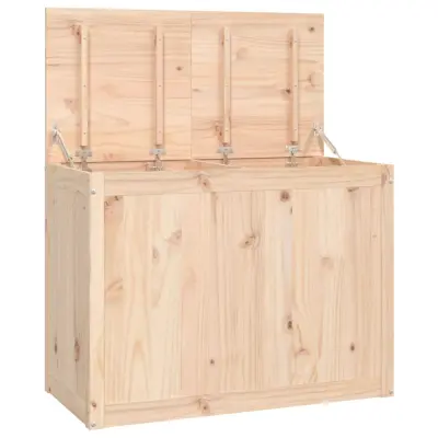 vidaXL Zaboj za perilo 88,5x44x66 cm trdna borovina