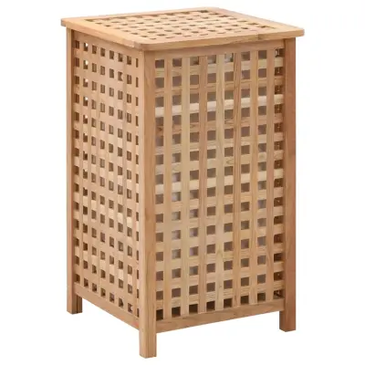 vidaXL Koš za perilo iz trdne orehovine 39x39x65 cm