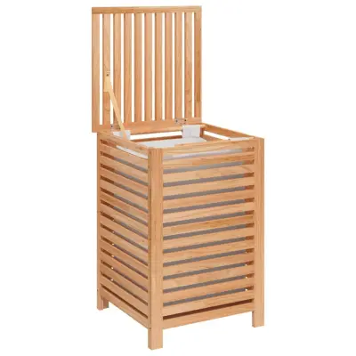 vidaXL Koš za perilo 45x45x65 cm trdna orehovina