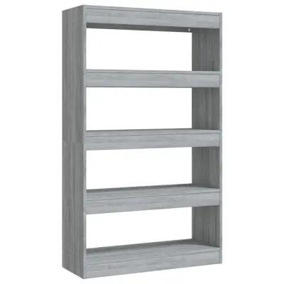 vidaXL Knjižna omara/pregrada siva sonoma 80x30x135 cm