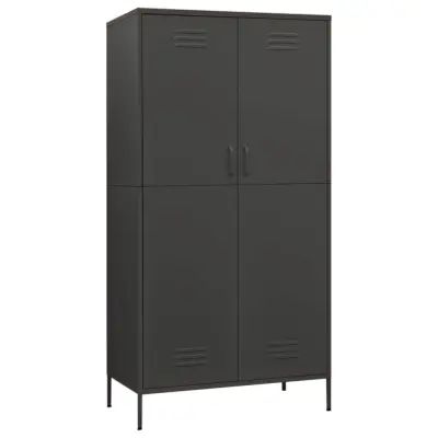 vidaXL Garderobna omara antracitna 90x50x180 cm jeklo