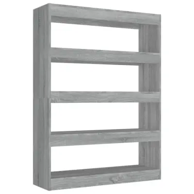 vidaXL Knjižna omara/pregrada siva sonoma 100x30x135 cm