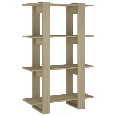 vidaXL Knjižna omara/pregrada sonoma hrast 80x30x123,5 cm