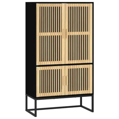 vidaXL Visoka omara črna 70x35x125 cm inženirski les