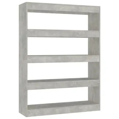 vidaXL Knjižna omara/pregrada betonsko siva 100x30x135 cm