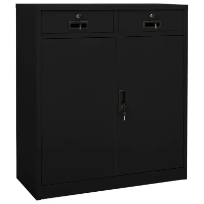 vidaXL Pisarniška omara črna 90x40x102 cm jeklo