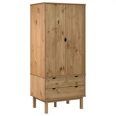 vidaXL Garderobna omara OTTA 76,5x53x172 cm trdna borovina