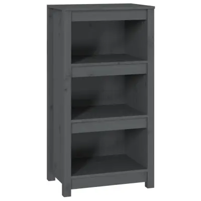 vidaXL Knjižna omara siva 50x35x97 cm trdna borovina