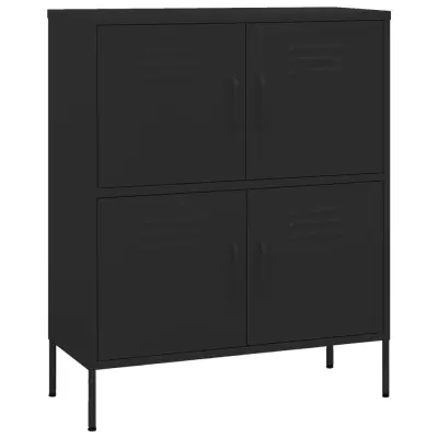 vidaXL Omara za shranjevanje črna 80x35x101,5 cm jeklo