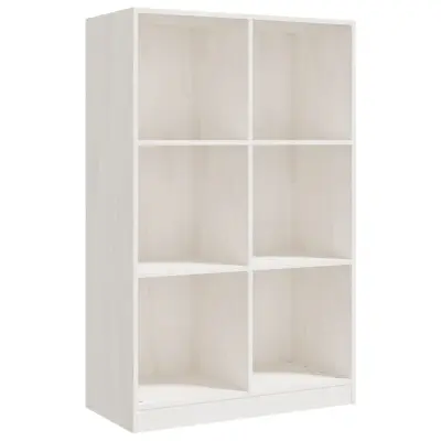 vidaXL Knjižna omara bela 70x33x110 cm trdna borovina