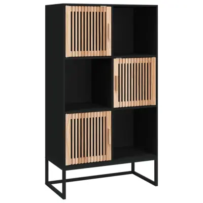 vidaXL Visoka omara črna 70x35x125 cm inženirski les