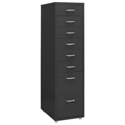 vidaXL Premična arhivska omara antracitna 28x41x109 cm kovinska