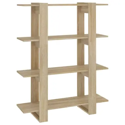vidaXL Knjižna omara/pregrada sonoma hrast 100x30x123,5 cm