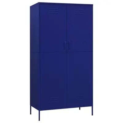 vidaXL Garderobna omara mornarsko modra 90x50x180 cm jeklo