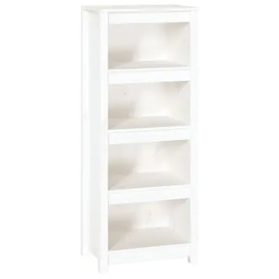 vidaXL Knjižna omara bela 50x35x125,5 cm trdna borovina