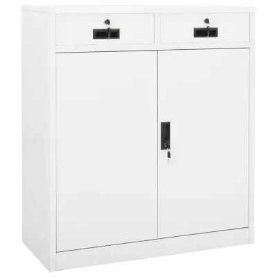 vidaXL Pisarniška omara bela 90x40x102 cm jeklo
