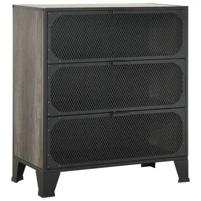 vidaXL Omara siva 72x36x82 cm kovina in MDF