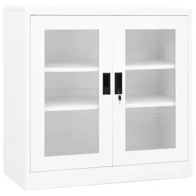 vidaXL Pisarniška omara bela 90x40x90 cm jeklo