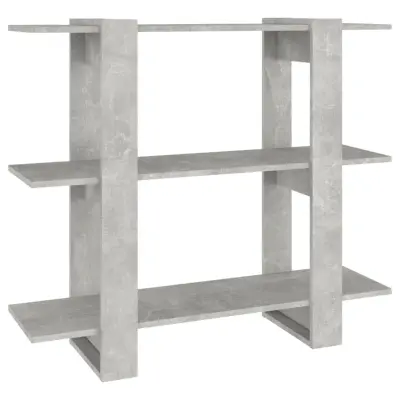 vidaXL Knjižna omara/pregrada betonsko siva 100x30x87 cm