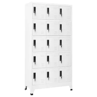 vidaXL Omara s ključavnico bela 90x40x180 cm jeklo