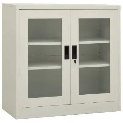 vidaXL Pisarniška omara svetlo siva 90x40x90 cm jeklo