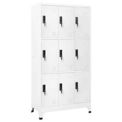 vidaXL Omara s ključavnico bela 90x45x180 cm jeklo