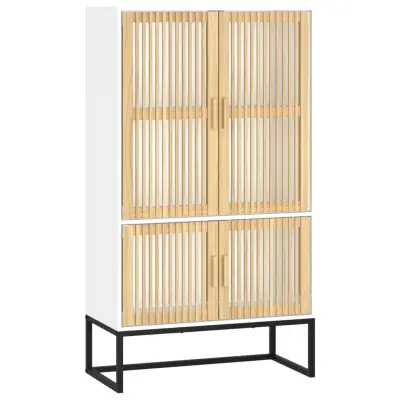 vidaXL Visoka omara bela 70x35x125 cm inženirski les