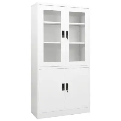 vidaXL Pisarniška omara bela 90x40x180 cm jeklo