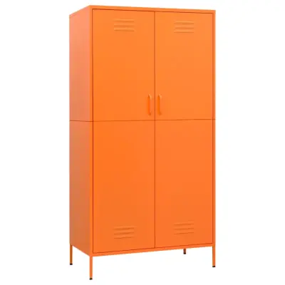 vidaXL Garderobna omara oranžna 90x50x180 cm jeklo