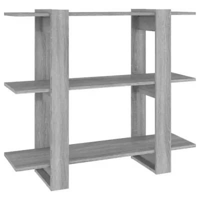vidaXL Knjižna omara/pregrada siva sonoma 100x30x87 cm
