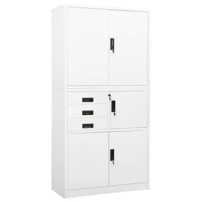 vidaXL Pisarniška omara bela 90x40x180 cm jeklo