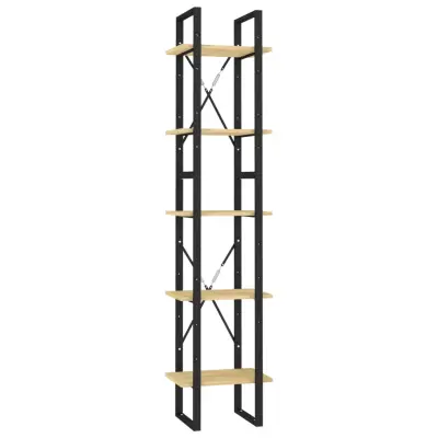 vidaXL Knjižna omara 5-nadstropna 40x30x175 cm borovina