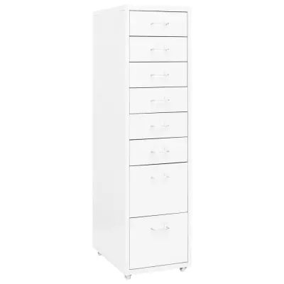 vidaXL Premična arhivska omara bela 28x41x109 cm kovinska