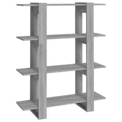 vidaXL Knjižna omara/pregrada siva sonoma 100x30x123,5 cm