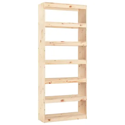 vidaXL Knjižna omara/pregrada 80x30x199,5 cm trdna borovina