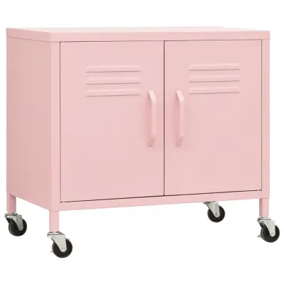 vidaXL Omara za shranjevanje roza 60x35x56 cm jeklo