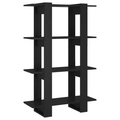 vidaXL Knjižna omara/pregrada črna 80x30x123,5 cm