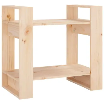 vidaXL Knjižna omara/pregrada 60x35x57 cm trdna borovina