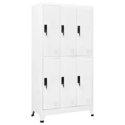 vidaXL Omara s ključavnico bela 90x45x180 cm jeklo