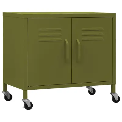 vidaXL Omara za shranjevanje olivno zelena 60x35x56 cm jeklo