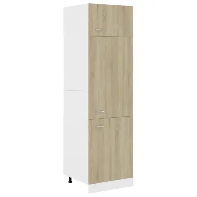 vidaXL Omara za hladilnik sonoma hrast 60x57x207 cm iverna plošča