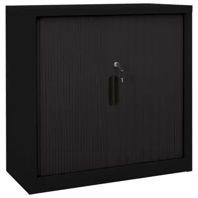vidaXL Omara z drsnimi vrati črna 90x40x90 cm jeklo